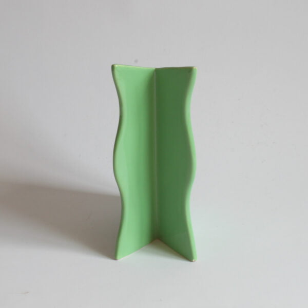 Postmodern green ceramic fish vase by ASA, Germany 1980s. 3