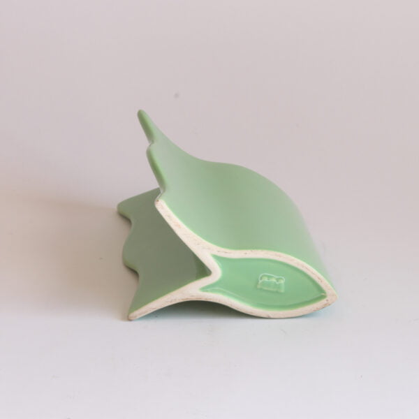 Postmodern green ceramic fish vase by ASA, Germany 1980s. 4