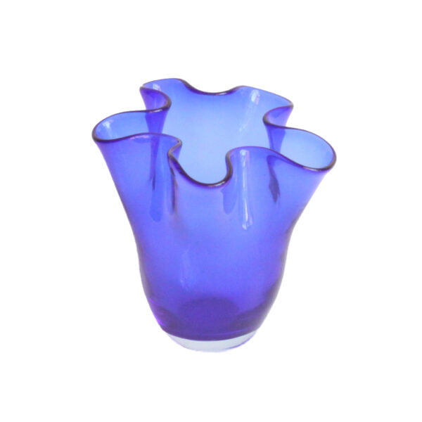 Blue fazzoletto glass vase | Century Soup |