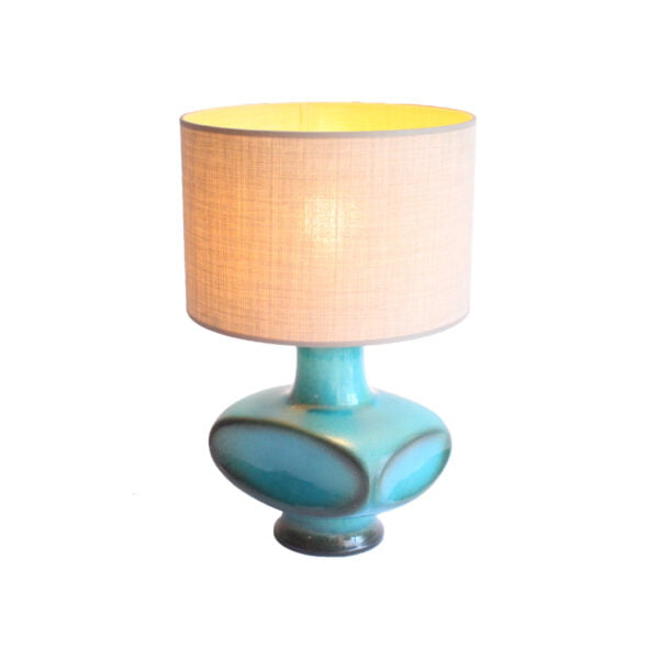Aquamarine ceramic lamp base by Cari Zalloni for Steuler, Germany 1960s.