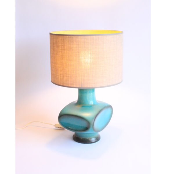 Aquamarine ceramic lamp base by Cari Zalloni for Steuler, Germany 1960s. 4