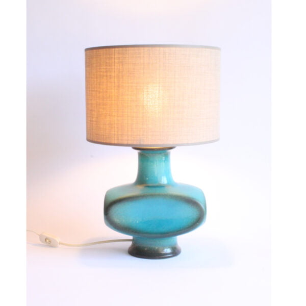 Aquamarine ceramic lamp base by Cari Zalloni for Steuler, Germany 1960s. 5