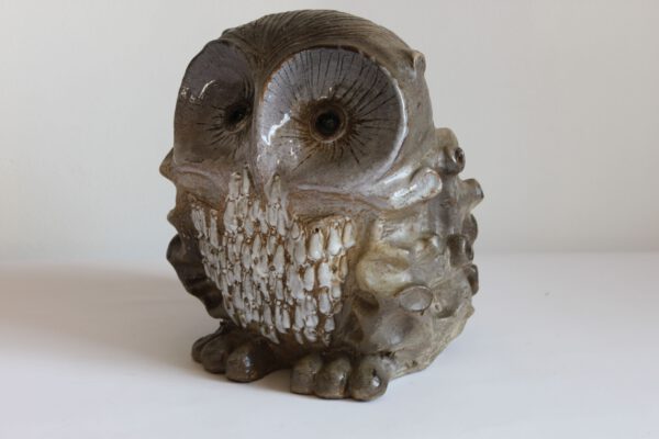 Ceramic owl sculpture by Elisabeth Vandeweghe 1970s, Belgium. 5