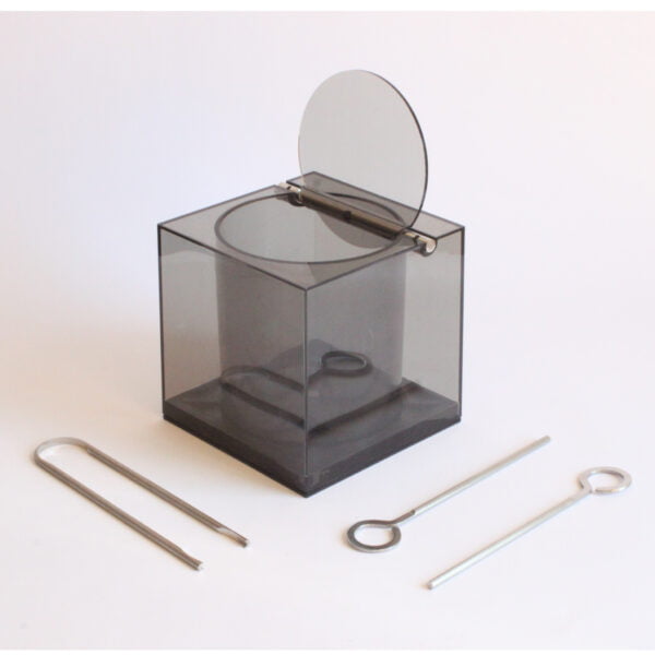 A modernist acrylic ice bucket by studio OPI for Cini & Nils, Italy 1969-1971. Consisting of an ice bucket, ice tongs and two stirrers.