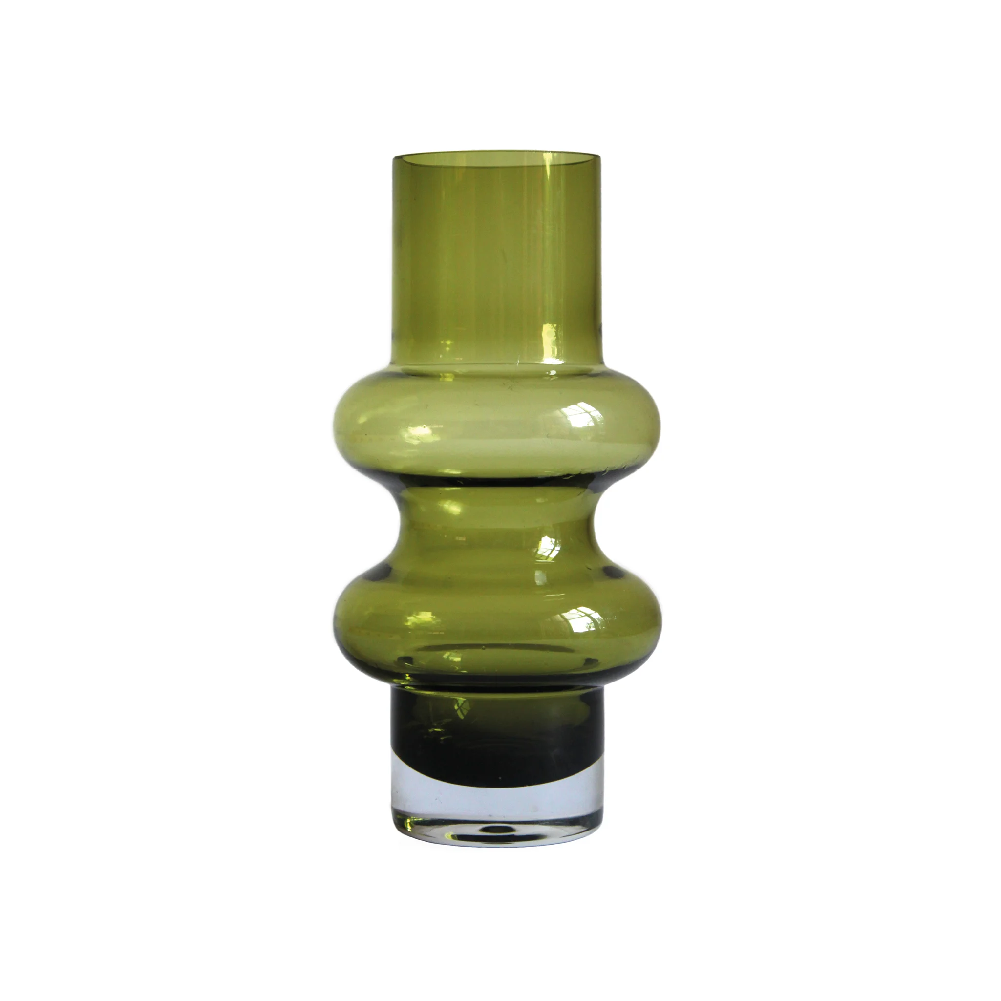 Glass Vase Tamara Aladin for Riihimäki Suomi Finland Smoked