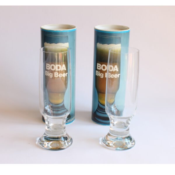 “Big Beer” beer glasses by Signe Persson-Melin for Boda Sweden, 1970s, Set of 2 2