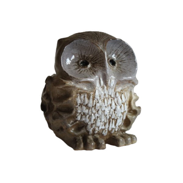 Ceramic owl sculpture by Elisabeth Vandeweghe 1970s, Belgium.