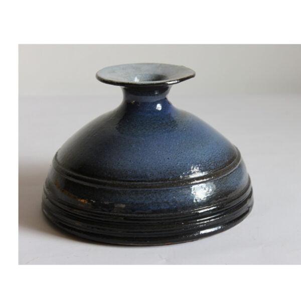 Ringed blue vase by Elisabeth Vandeweghe, Perignem 2
