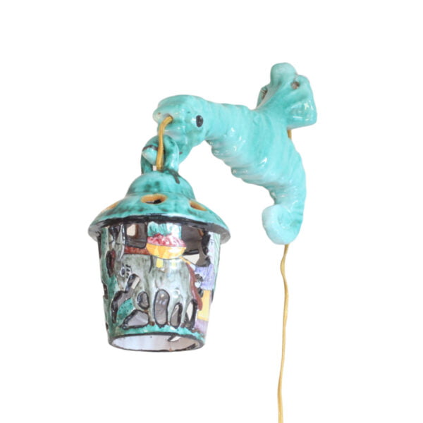 Ceramic seahorse lantern, Vietri Sul Mare 1960s.