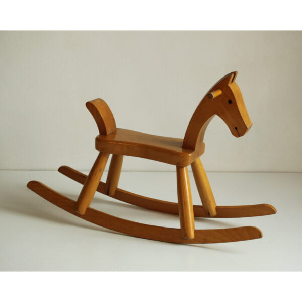 Danish wooden rocking horse by Kay Bojesen. 2