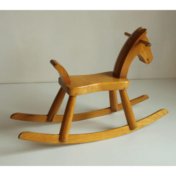Danish wooden rocking horse by Kay Bojesen. 4
