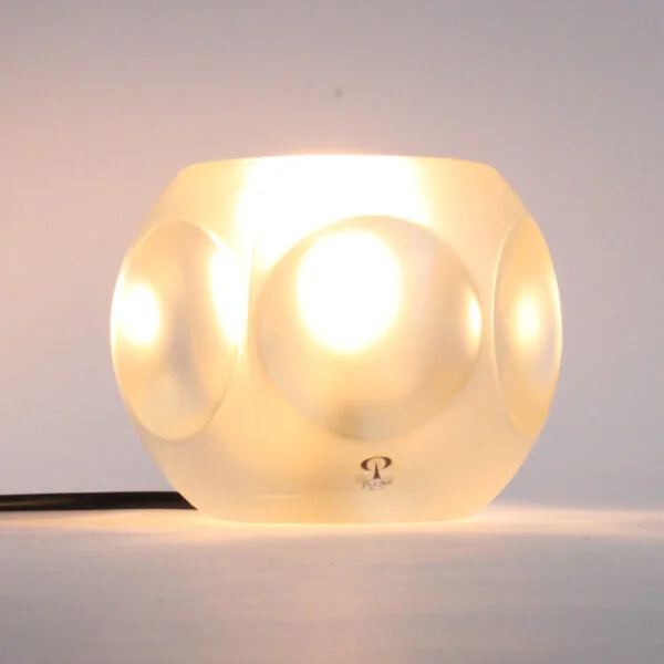 Model "TA14" six sided ice block lamp, all matte version. Designed by Peill and Putzler, Germany in the 1970s. Century soup vintage design antiques curiosa collectibles antwerp.
