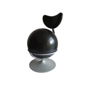 Postmodern ergonomical ball chair Postmodern ergonomical ball chair, 1990s. Steel frame with a heart-shaped backrest and a swiveling round base. In the steel ring sits a black yoga ball.