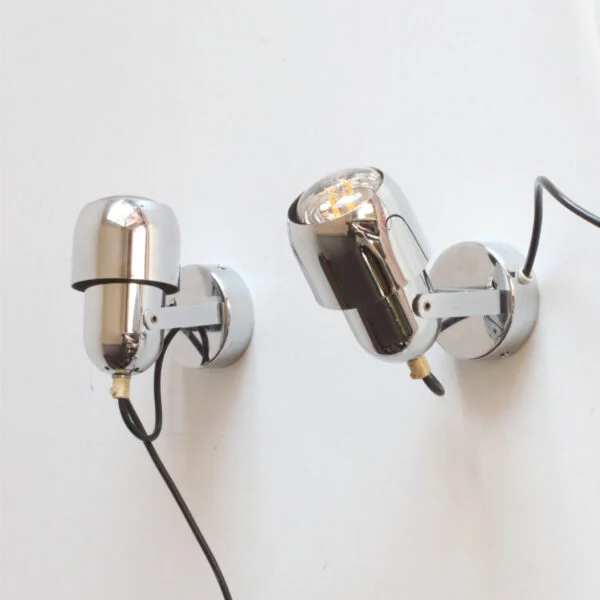 Vintage space age chrome tubular spotlights by Massive Belgium | Century Soup |