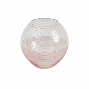 Art deco glass ball vase by Karel Heller for V.G.N Belgium, 1930s Art deco glass ball vase by Karel Heller for V.G.N Verreries & Gobleteries Nouvelle, Belgium 1930s. Clear ball shaped vase decorated with red dots and lines | Century Soup |