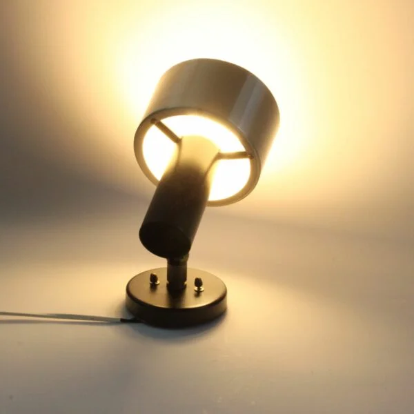 Vintage mid century modern wall light or ceiling spot model ‘R-6 Form’ by Nico Kooy for Raak Amsterdam. Designed in the Netherlands in 1962. The lamp has a joint and can be aimed. Century soup vintage design antiques curiosa collectibles antwerp. Designed in the Netherlands in 1962. The lamp has a joint and can be aimed.