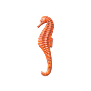 Vintage ceramic seahorse by F.Sanchez Vintage ceramic seahorse sculpture in an orange glaze. Loop on the back to hang on the wall. Signed underneath: F.Sanchez Made in Belgium in the 1960s 1970s, era Perignem / Amphora. Century soup vintage design antiques curiosa collectibles antwerp.