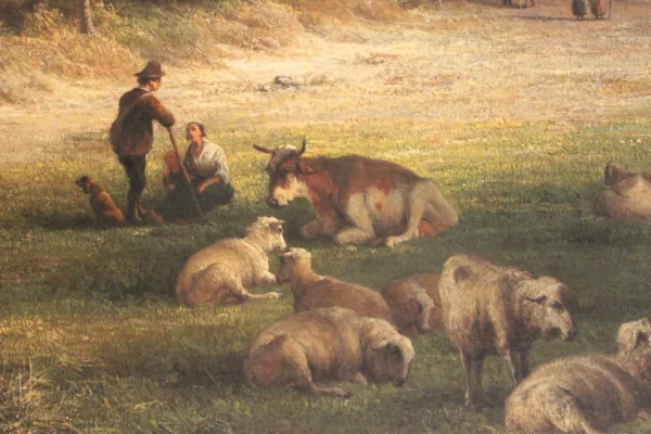 Shepherd with His Flock by Ildephonse Stocquart - Image 6